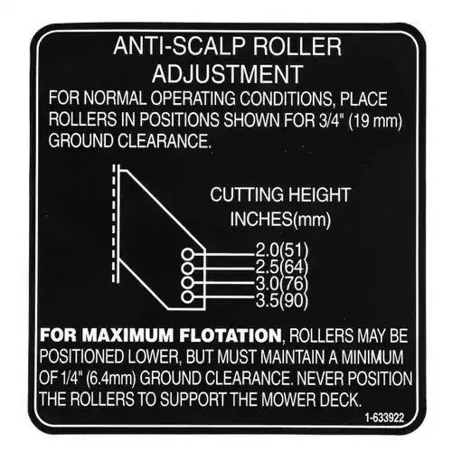 1-633922 – DECAL ANTISCALP – (TORO ORIGINAL OEM)