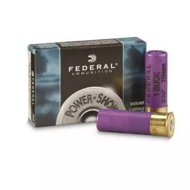 Federal 16 Gauge Ammunition Power-Shok F1641B 2-3/4" 12 Pellet #1 Buckshot 1225fps 50 rounds