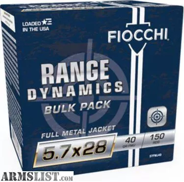 FIOCCHI 5.7X28 40GR FMJ from C&S Shooters LLC near Ozawkie, Topeka, KS