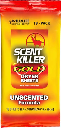Wrc Dryer Sheets Scent Killer - Gold Unscented 18-pack