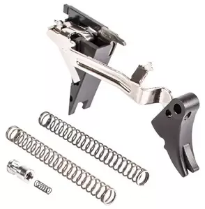 ZEV FULADJDRP4G9BB Fulcrum Adjustable Trigger Drop-In Kit with Black Safety Compatible with Glock 17, 19, 26, 34 Gen 4 Curved