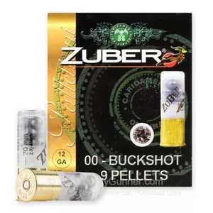 ZUBER 12GA 2.75 00 BUCK 9 PELLET 1-1/5oz 10/30